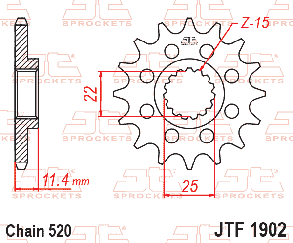 Lánckerék első, 520-as lánchoz, JTF1902.17RB