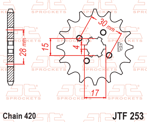 Lánckerék első, 420-as lánchoz, JTF253.18