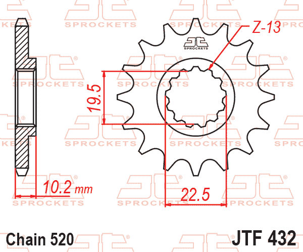 Lánckerék első, 520-as lánchoz, JTF432.15SC