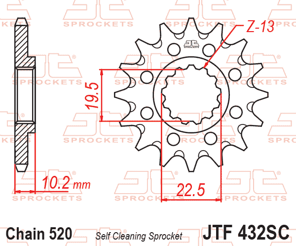 Lánckerék első, 520-as lánchoz, JTF432.15SC
