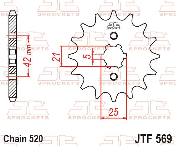Lánckerék első, 520-as lánchoz, JTF569.16