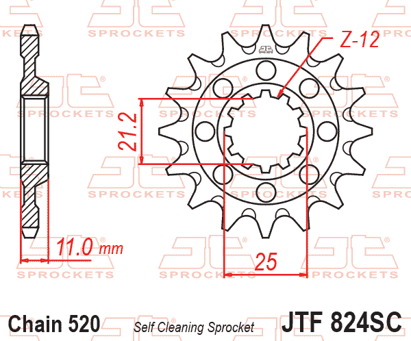 Lánckerék első, 520-as lánchoz, JTF824.17