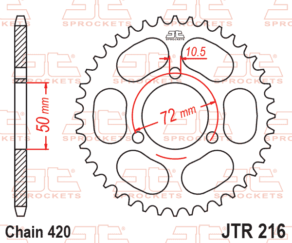 Lánckerék hátsó, 420-as lánchoz, JTR216.43