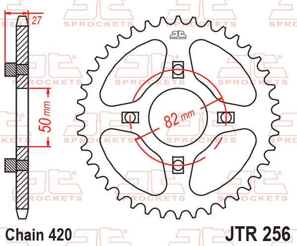 Lánckerék hátsó, 420-as lánchoz, JTR256.38