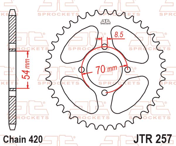 Lánckerék hátsó, 420-as lánchoz, JTR257.41