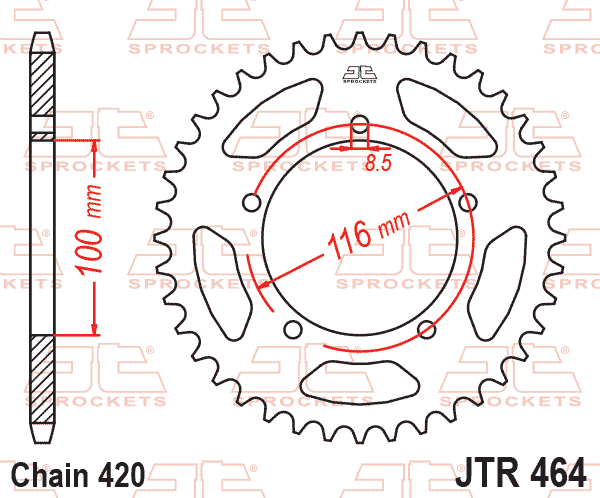Lánckerék hátsó, 420-as lánchoz, JTR464.