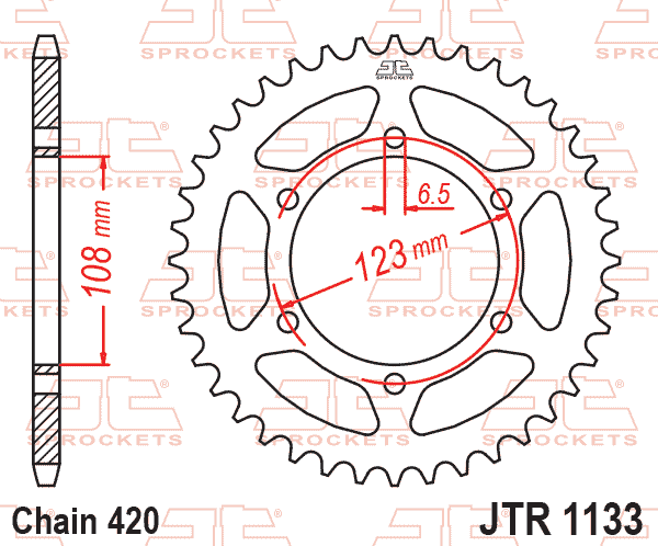 Lánckerék hátsó, 420-as lánchoz, JTR1133.