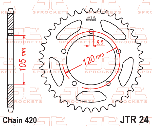 Lánckerék hátsó, 420-as lánchoz, JTR24.