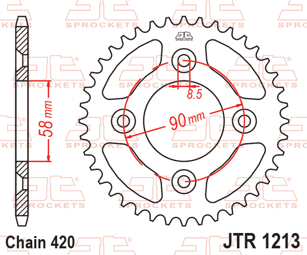 Lánckerék hátsó, 420-as lánchoz, JTR1213.