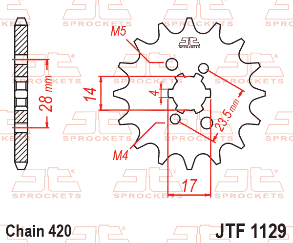 Lánckerék első, 420-as lánchoz, JTF1129.