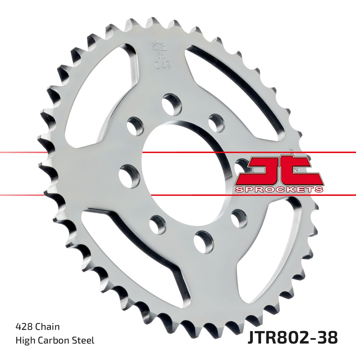Lánckerék hátsó, 428-as lánchoz, JTR802.38