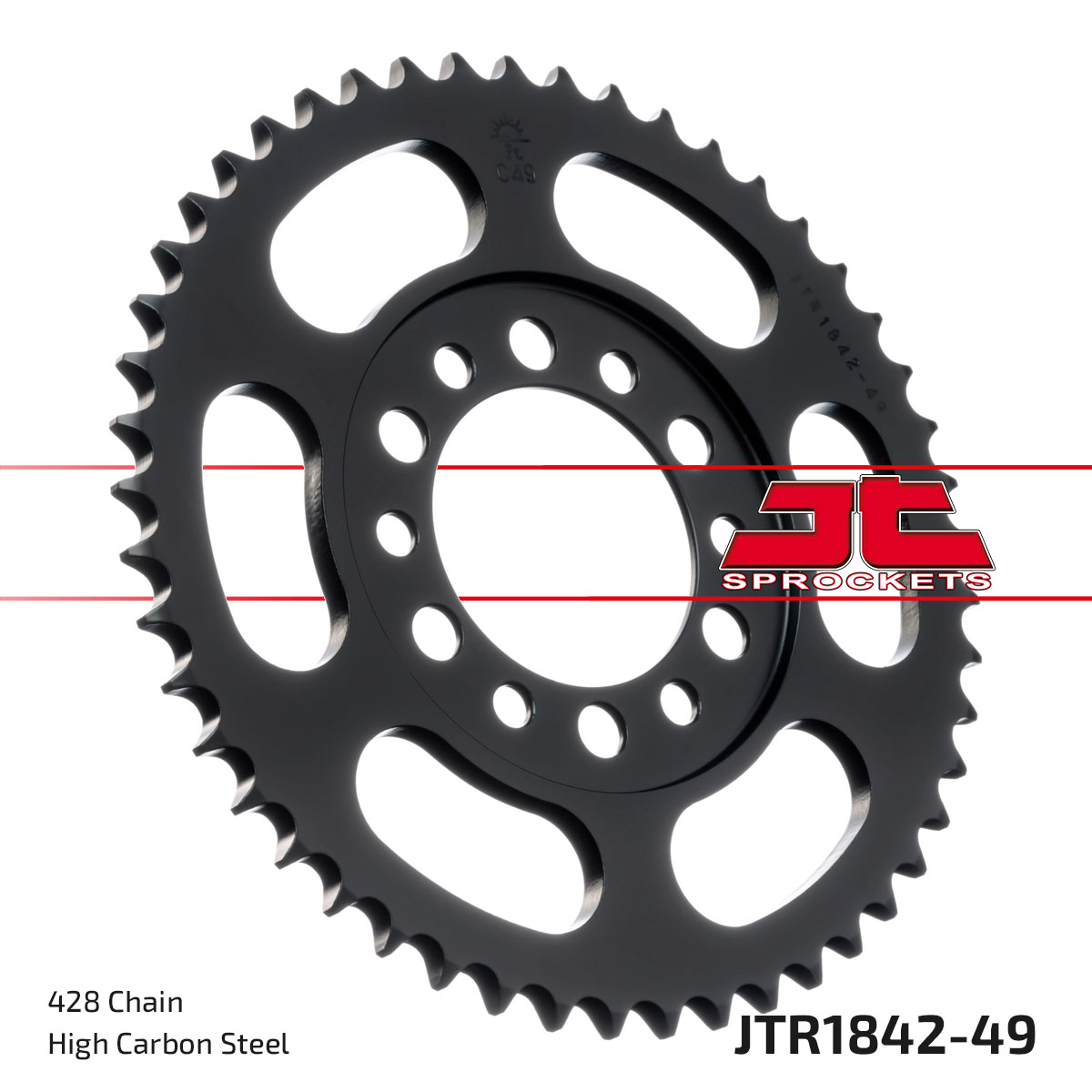 Lánckerék hátsó, 428-as lánchoz, JTR1842.49