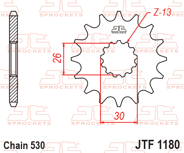 Lánckerék első, 530-as lánchoz, JTF1180.