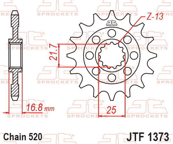 Lánckerék első, 520-as lánchoz, JTF1373.