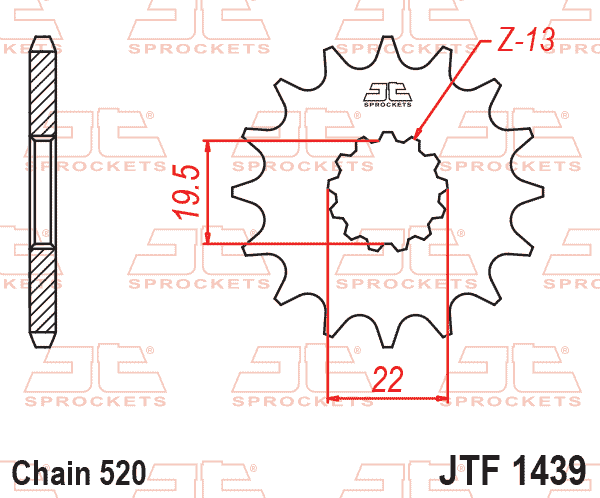 Lánckerék első, 520-as lánchoz, JTF1439.