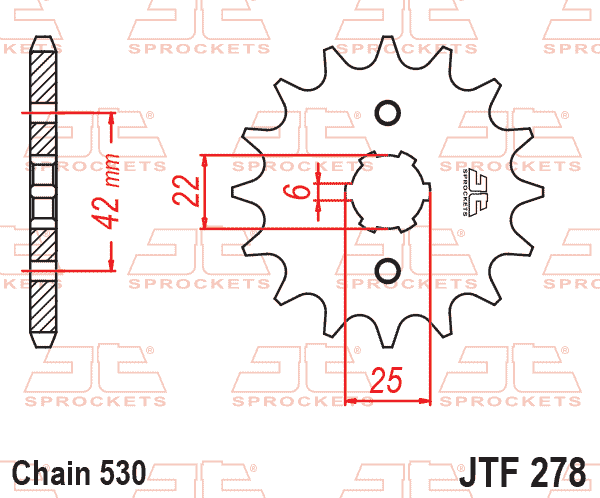 Lánckerék első, 530-as lánchoz, JTF278.