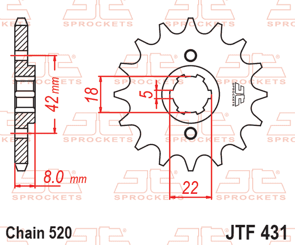 Lánckerék első, 520-as lánchoz, JTF431.