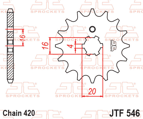 Lánckerék első, 420-as lánchoz, JTF546.