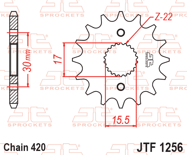 Lánckerék első, 420-as lánchoz, JTF1256.