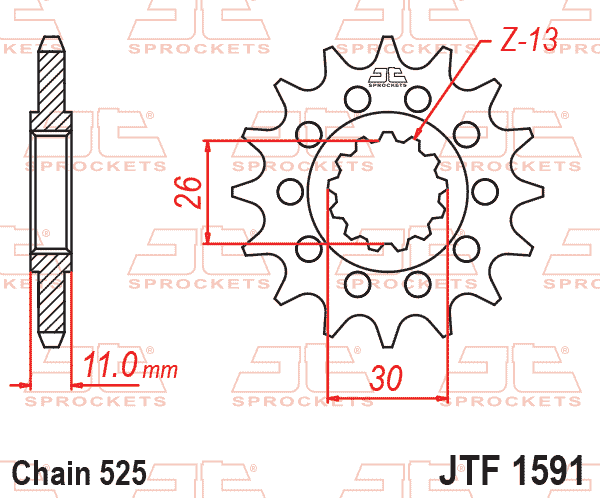 Lánckerék első, 525-ös lánchoz, JTF1591.