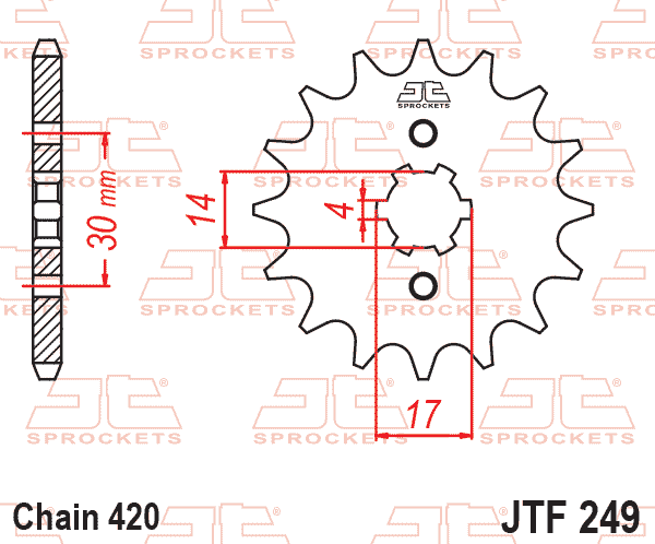 Lánckerék első, 420-as lánchoz, JTF249.