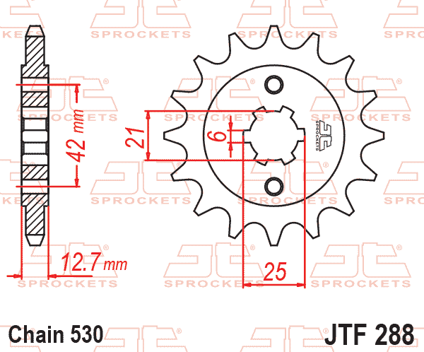 Lánckerék első, 530-as lánchoz, JTF288.