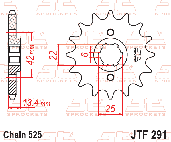 Lánckerék első, 525-ös lánchoz, JTF291.