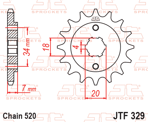 Lánckerék első, 520-as lánchoz, JTF329.