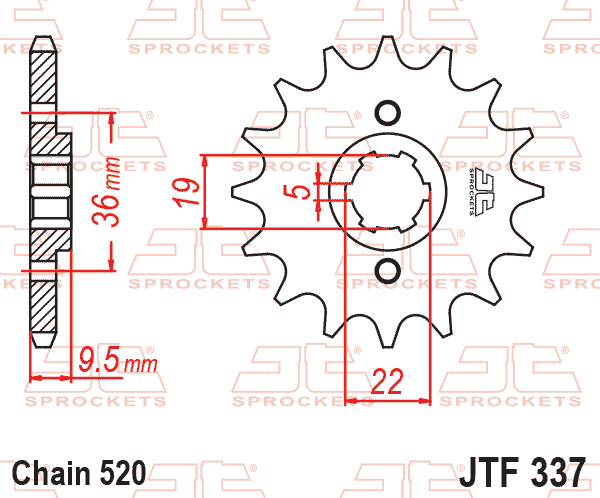 Lánckerék első, 520-as lánchoz, JTF337.