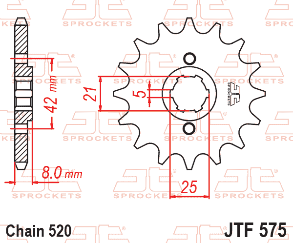Lánckerék első, 520-as lánchoz, JTF575.