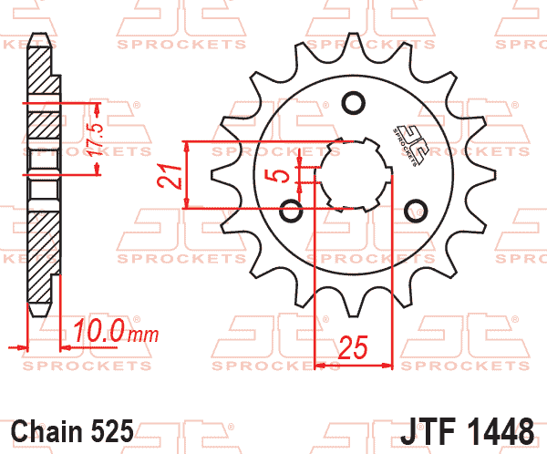 Lánckerék első, 525-ös lánchoz, JTF1448.
