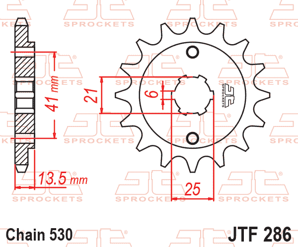 Lánckerék első, 530-as lánchoz, JTF286.