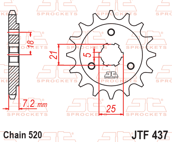 Lánckerék első, 520-as lánchoz, JTF437.