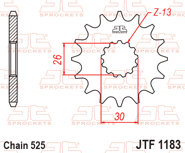 Lánckerék első, 525-ös lánchoz, JTF1183.