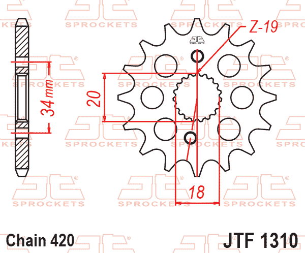 Lánckerék első, 420-as lánchoz, JTF1310.