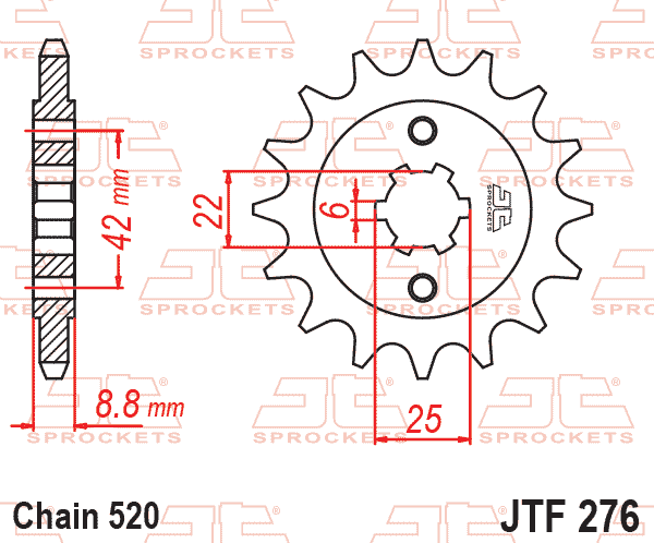 Lánckerék első, 520-as lánchoz, JTF276.