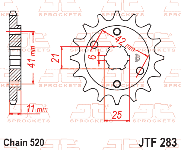 Lánckerék első, 520-as lánchoz, JTF283.