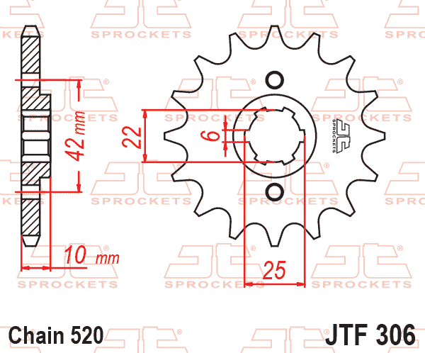 Lánckerék első, 520-as lánchoz, JTF306.