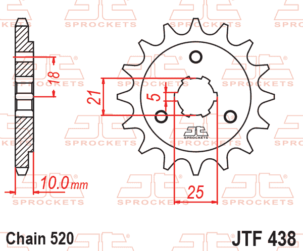 Lánckerék első, 520-as lánchoz, JTF438.