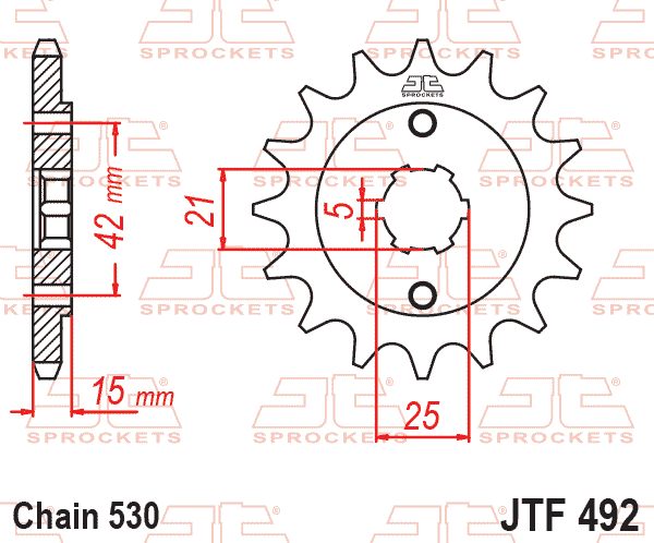 Lánckerék első, 530-as lánchoz, JTF492.