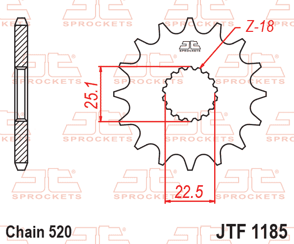 Lánckerék első, 520-as lánchoz, JTF1185.
