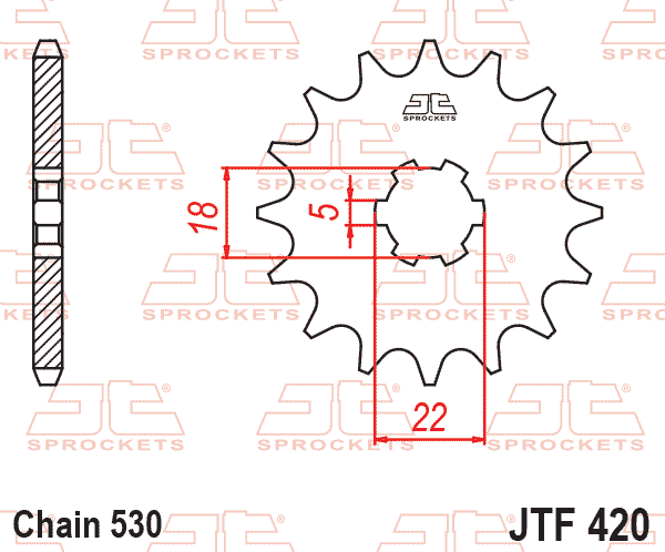 Lánckerék első, 530-as lánchoz, JTF420.