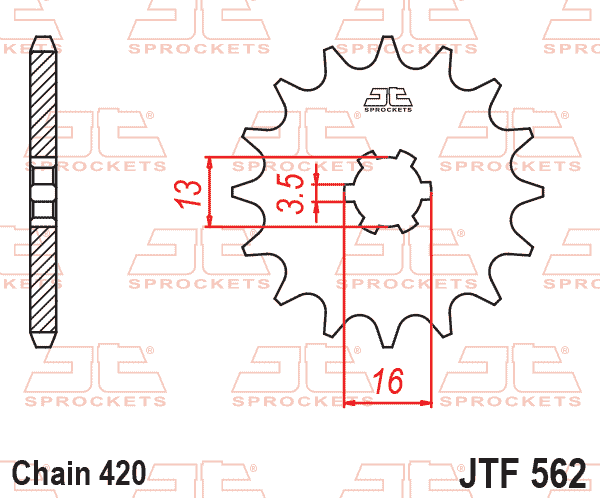 Lánckerék első, 420-as lánchoz, JTF562.