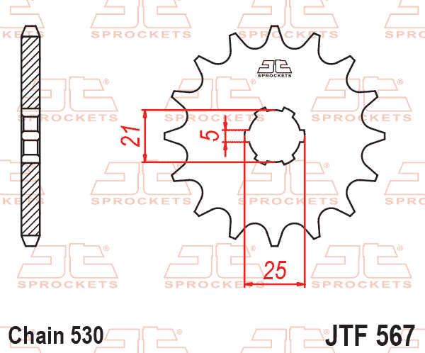 Lánckerék első, 530-as lánchoz, JTF567.
