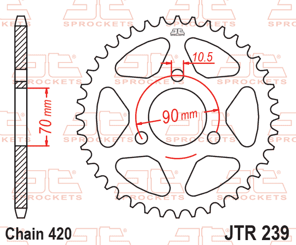 Lánckerék hátsó, 420-as lánchoz, JTR239.