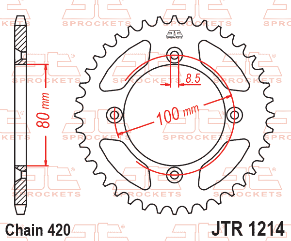 Lánckerék hátsó, 420-as lánchoz, JTR1214.